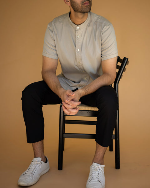 Band Collar Short Sleeve
