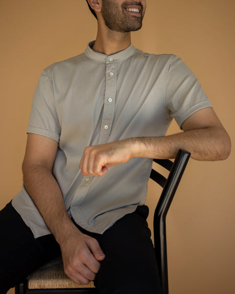 Band Collar Short Sleeve